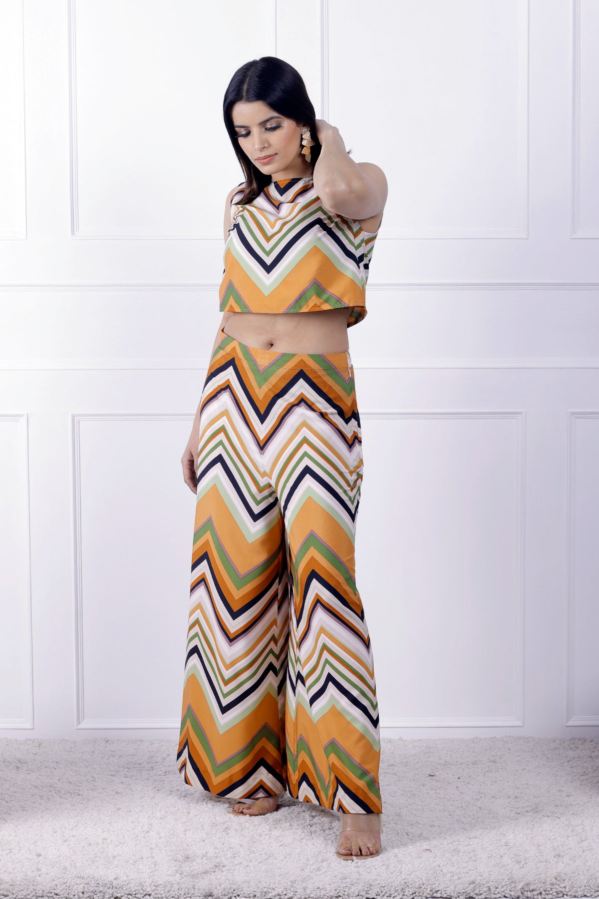 Zig Zag Circus Flared Pants & Top Co-ord Set