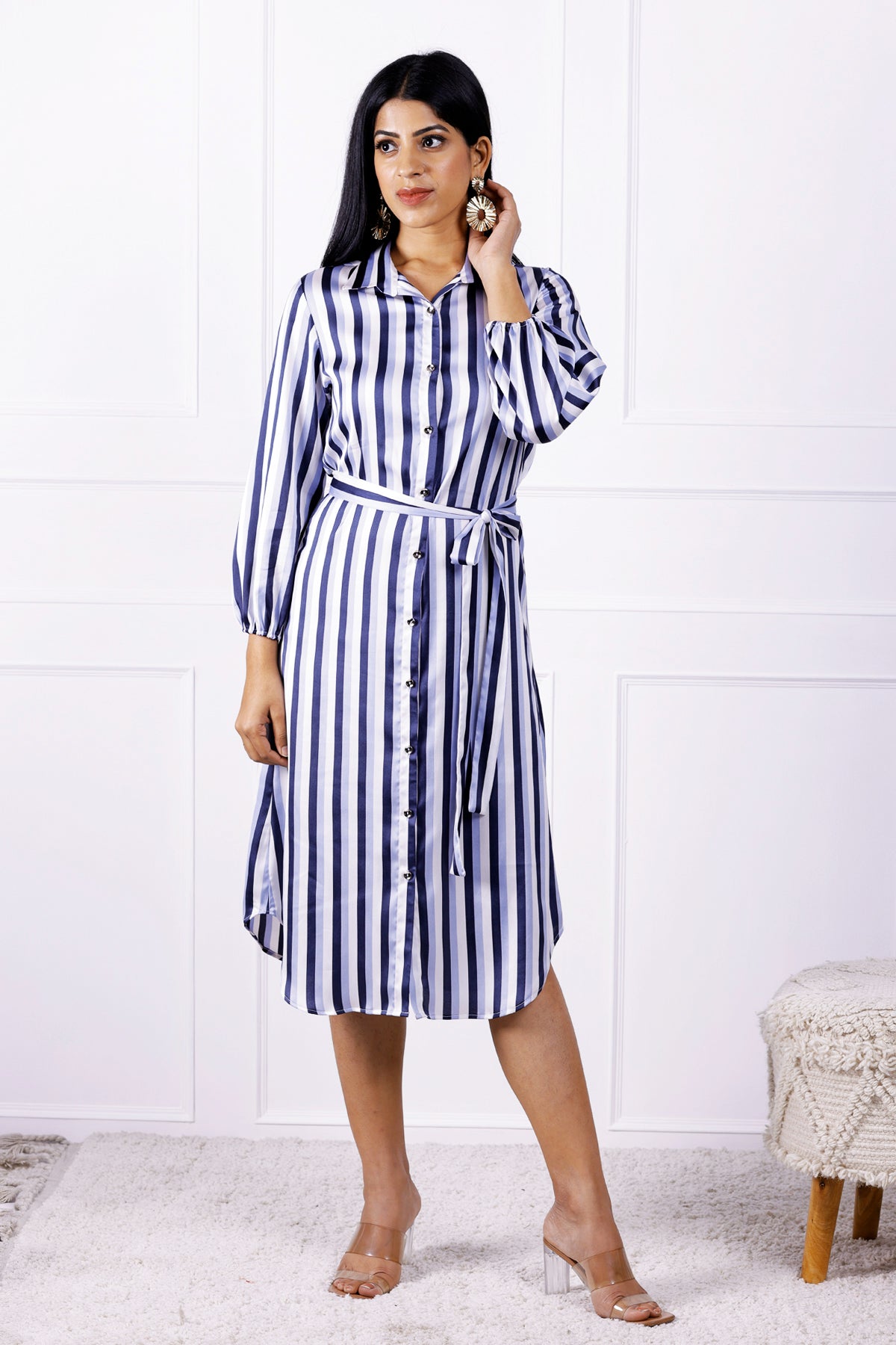 Stripe Circus Blues Shirt Dress