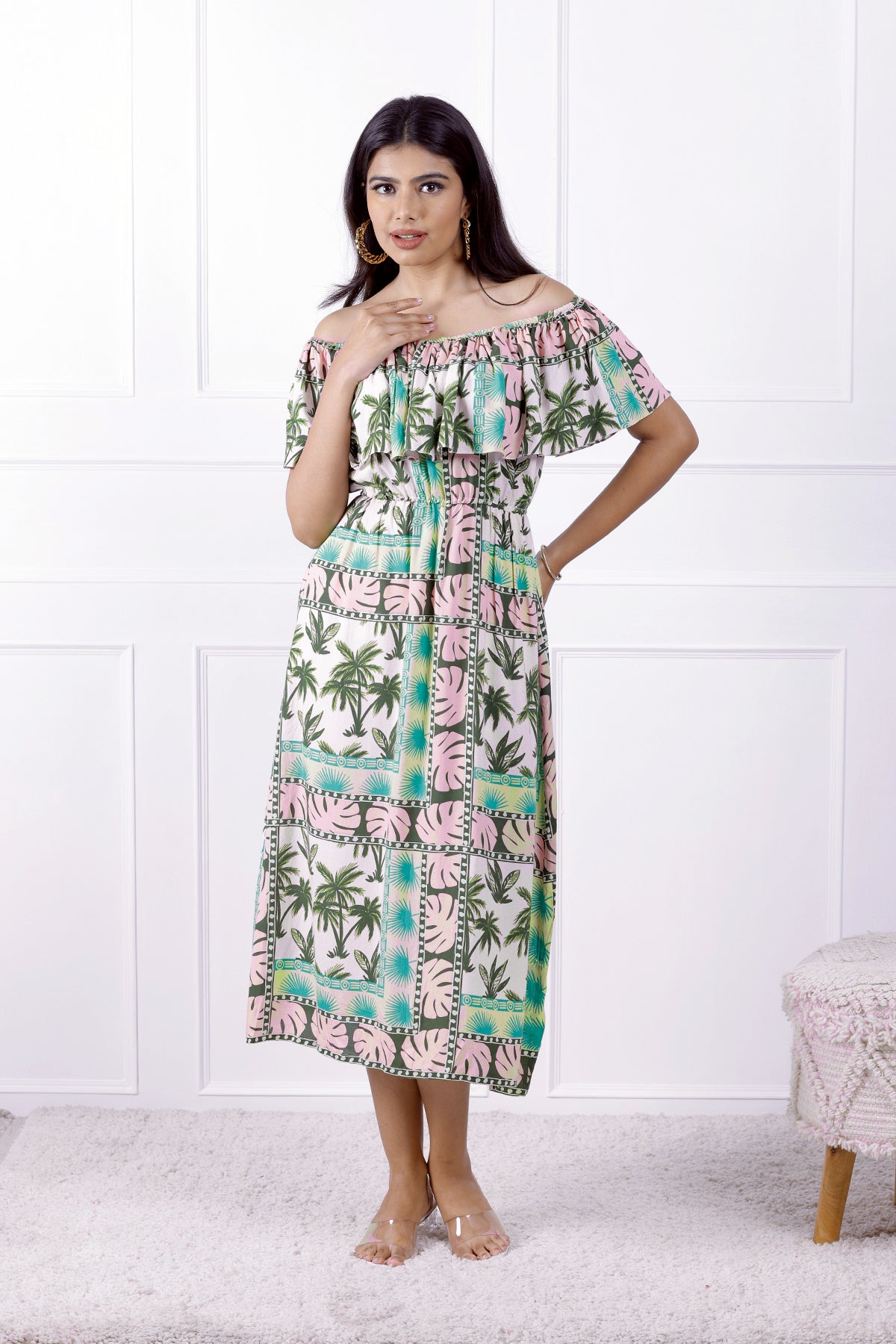Frilly Affair Off-Shoulder Dress