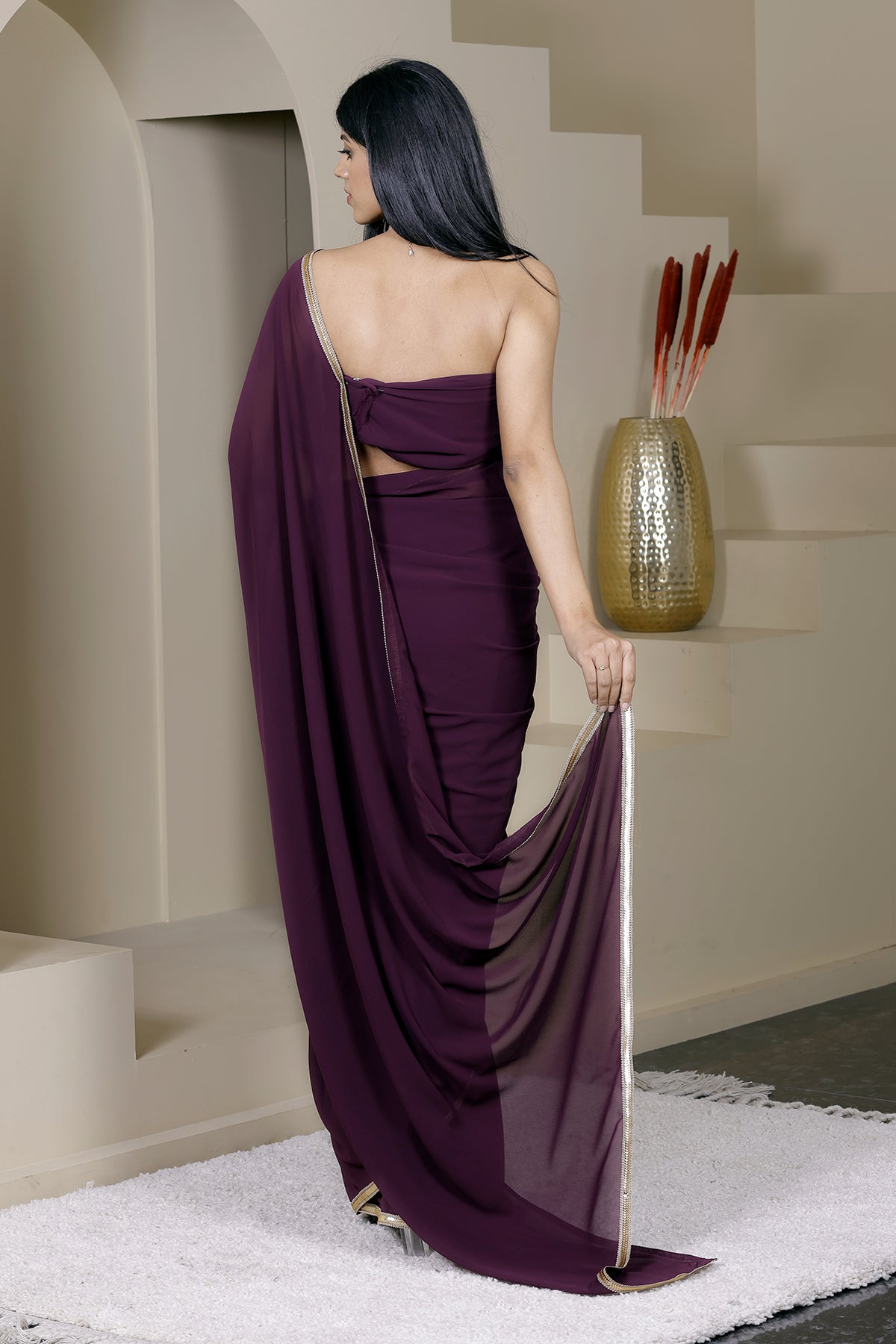 Gulaal Deep Purple Georgette Saree