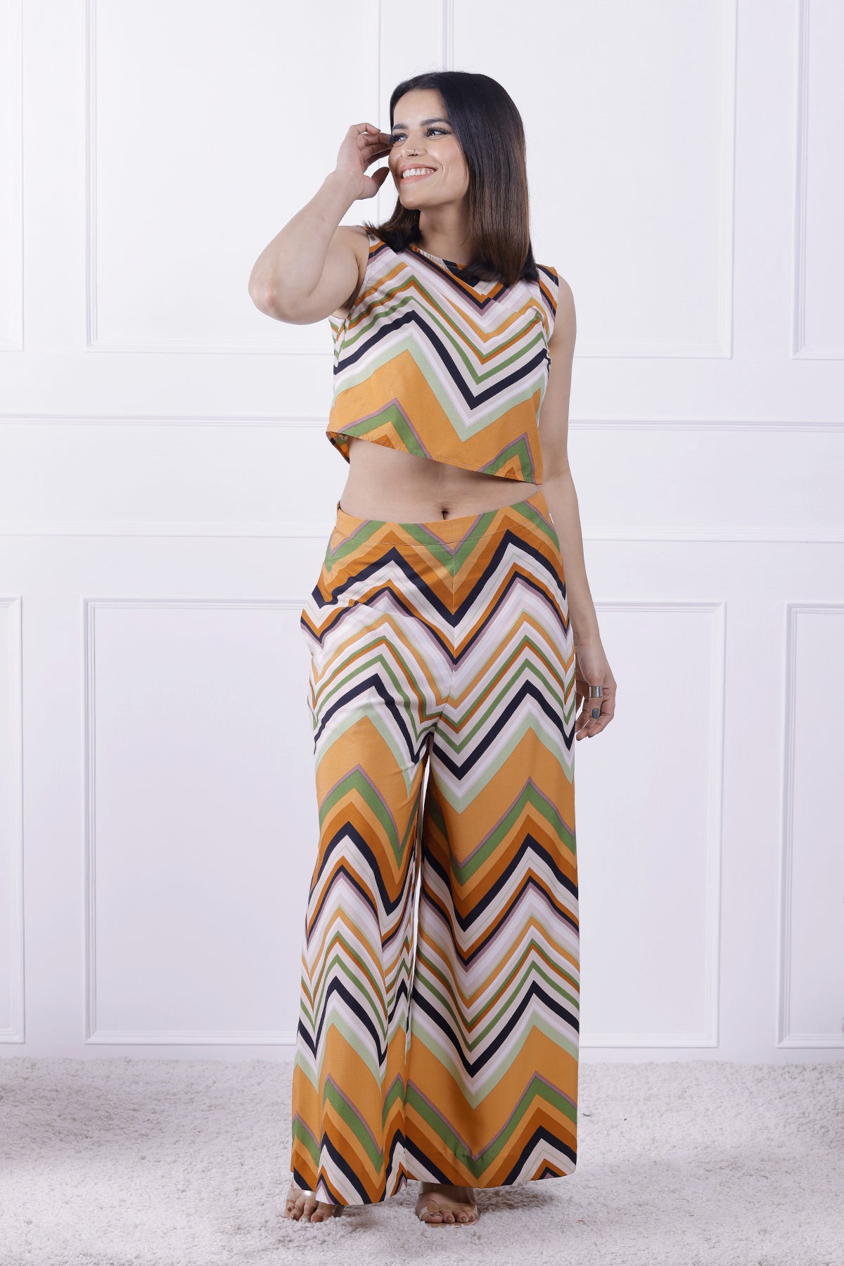 Zig Zag Circus Flared Pants & Top Co-ord Set