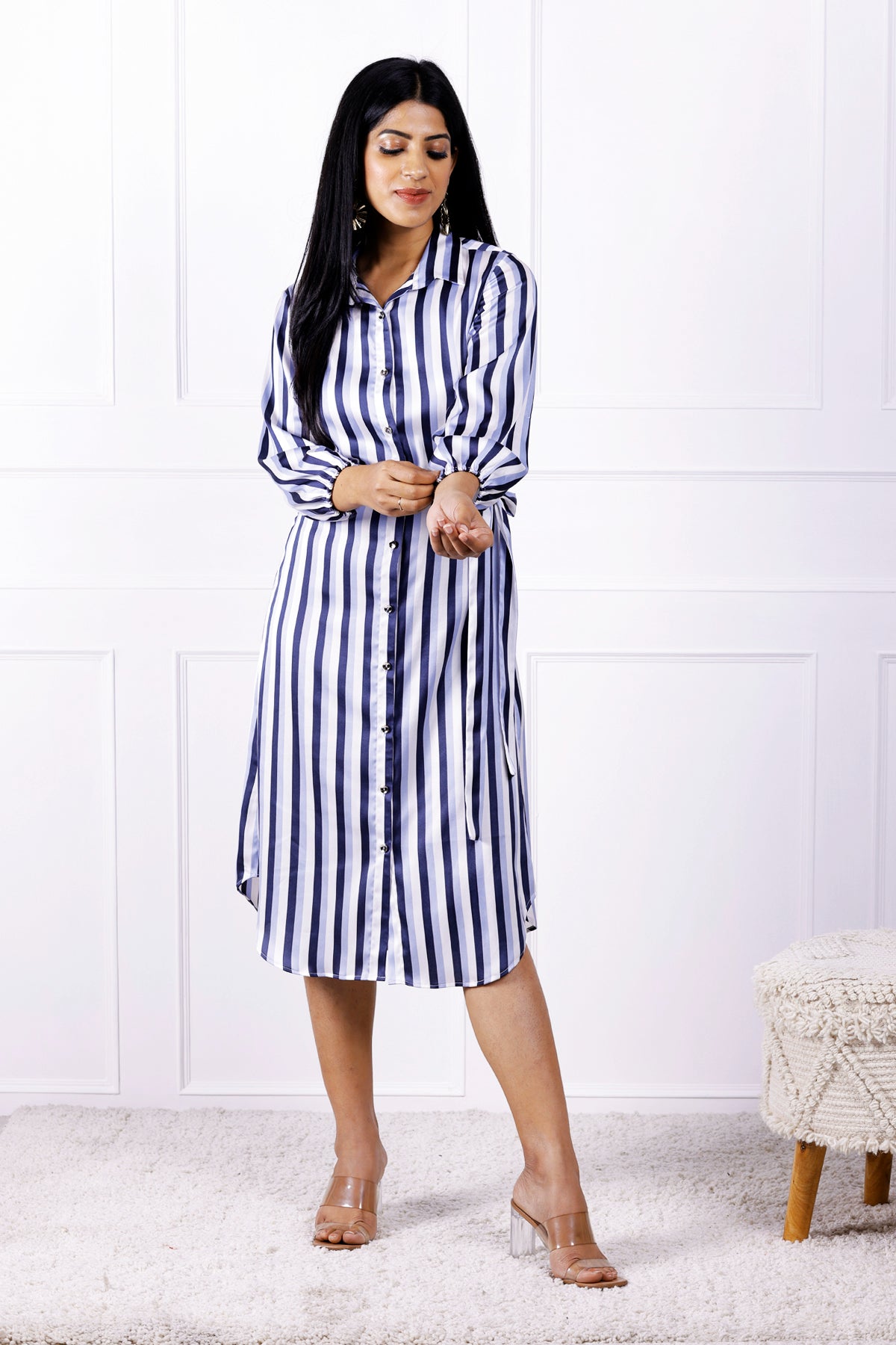 Stripe Circus Blues Shirt Dress