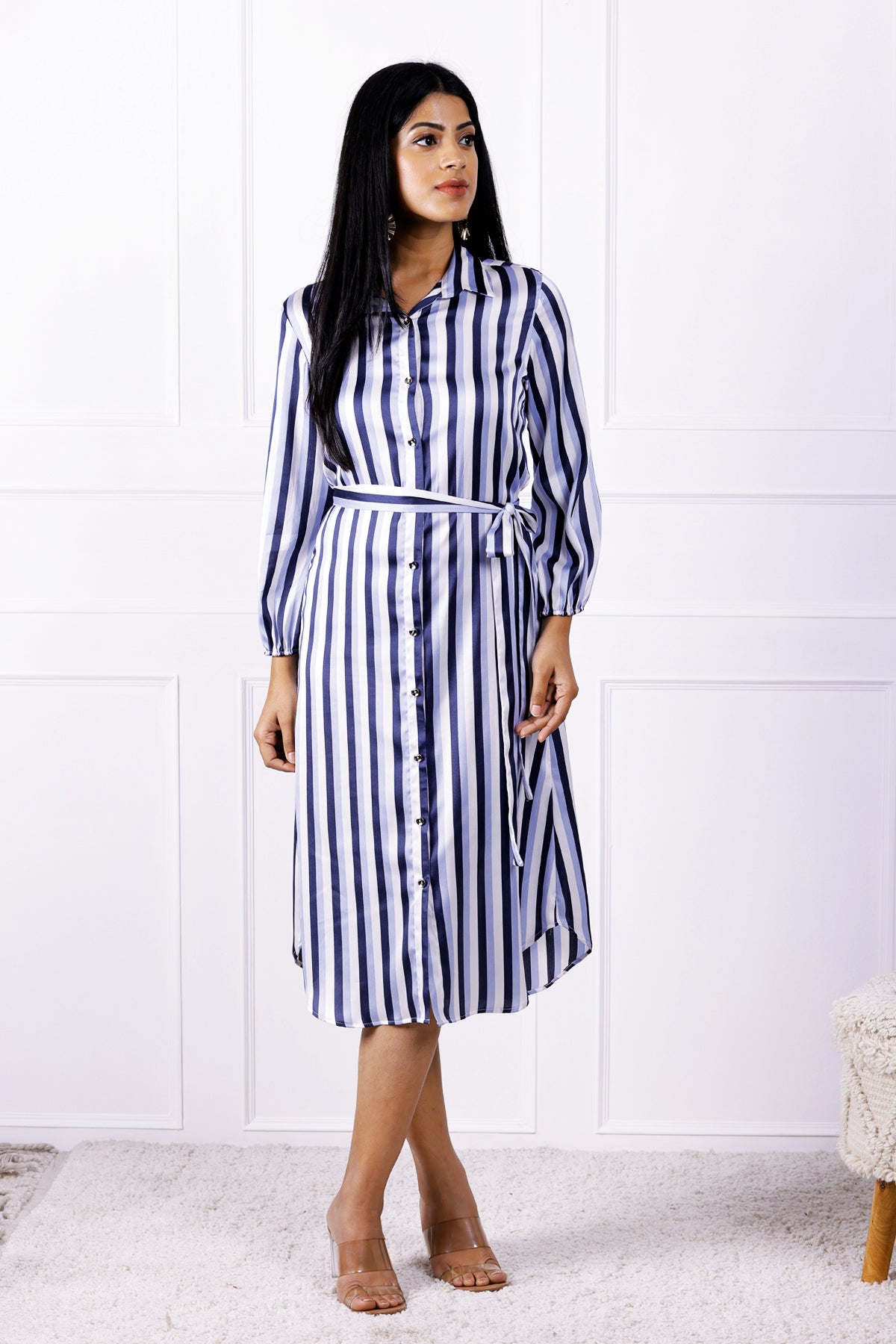 Stripe Circus Blues Shirt Dress