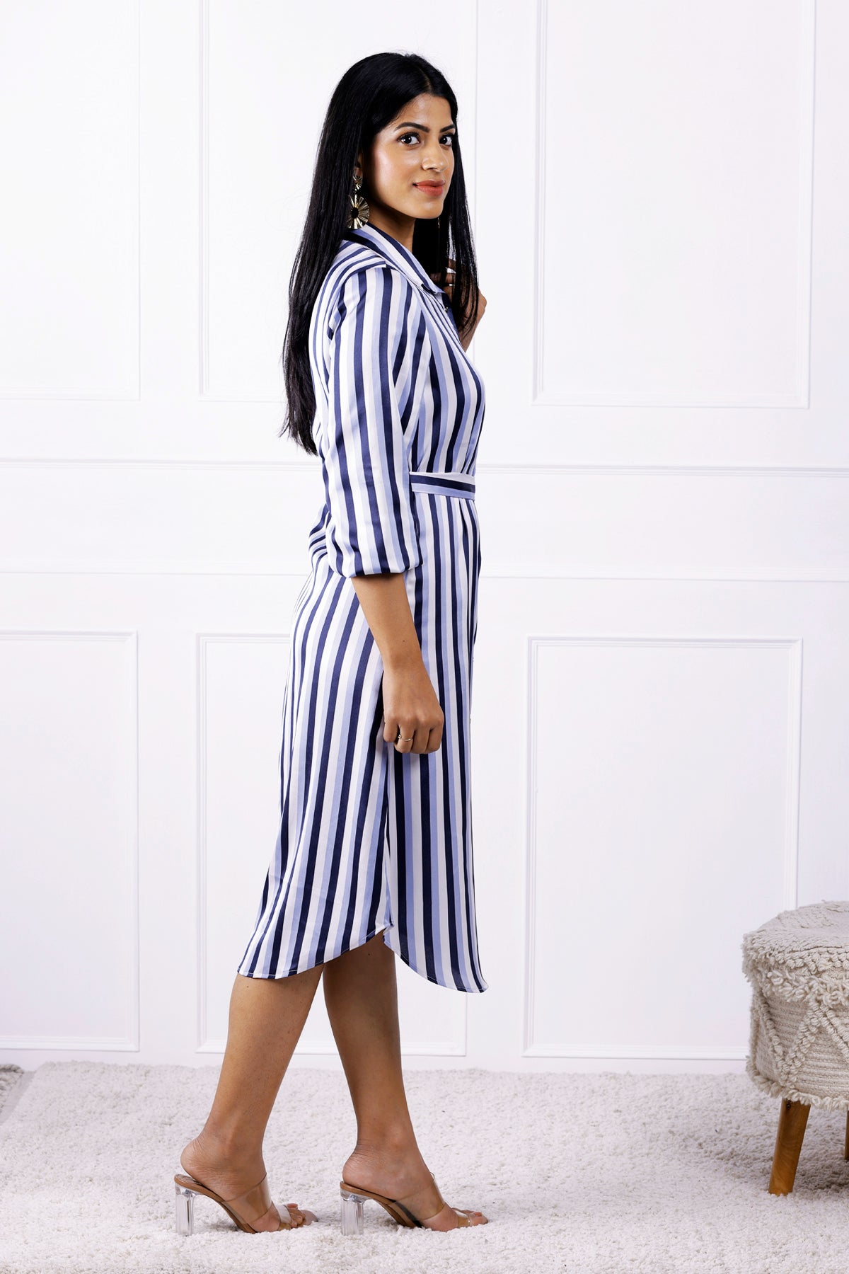 Stripe Circus Blues Shirt Dress