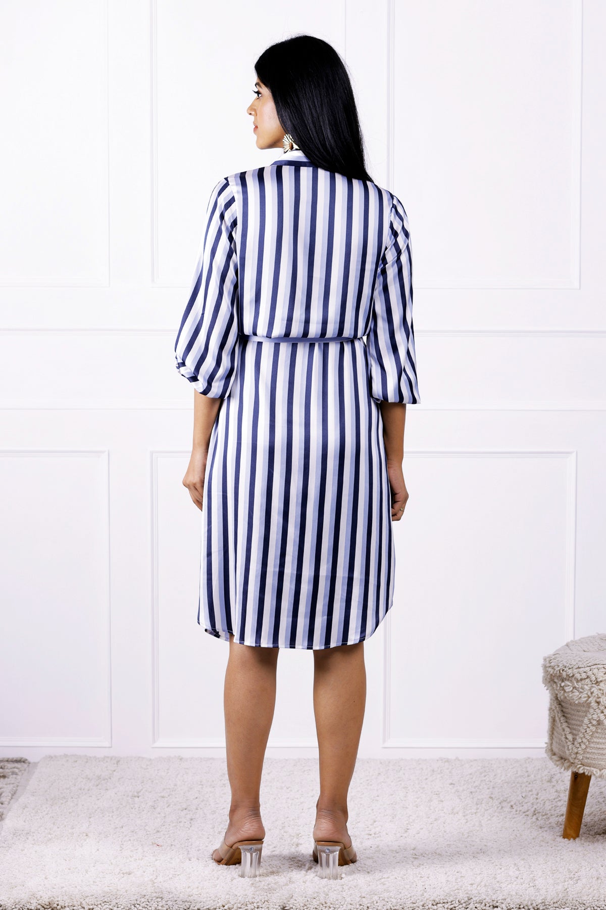 Stripe Circus Blues Shirt Dress