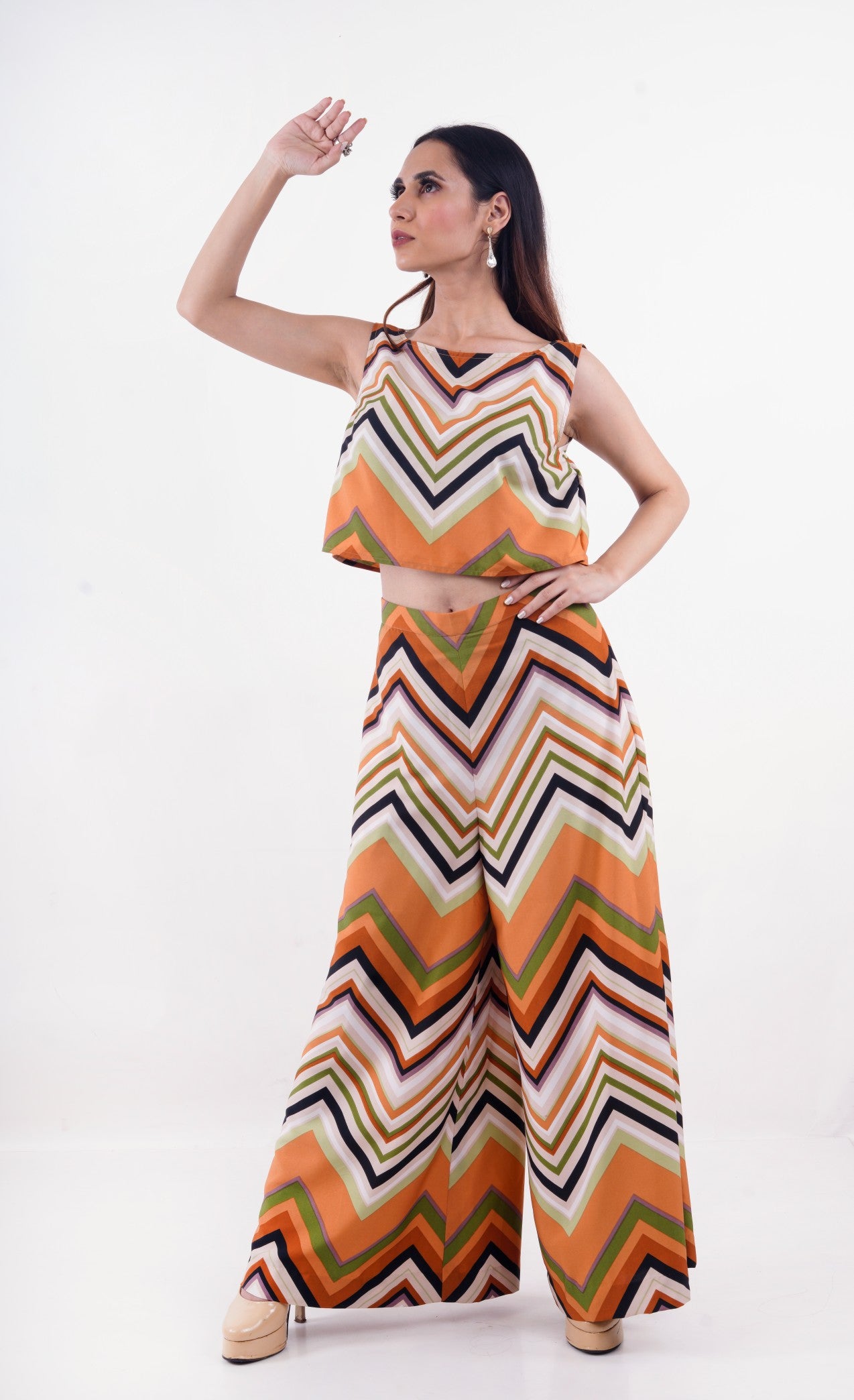 Zig Zag Circus Flared Pants & Top Co-ord Set
