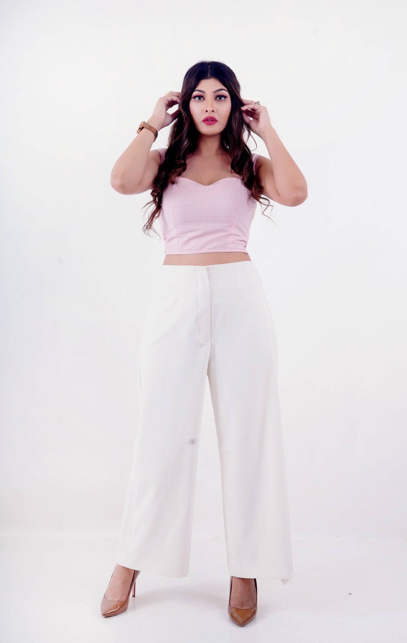 Houndstooth Bang On Crop Top