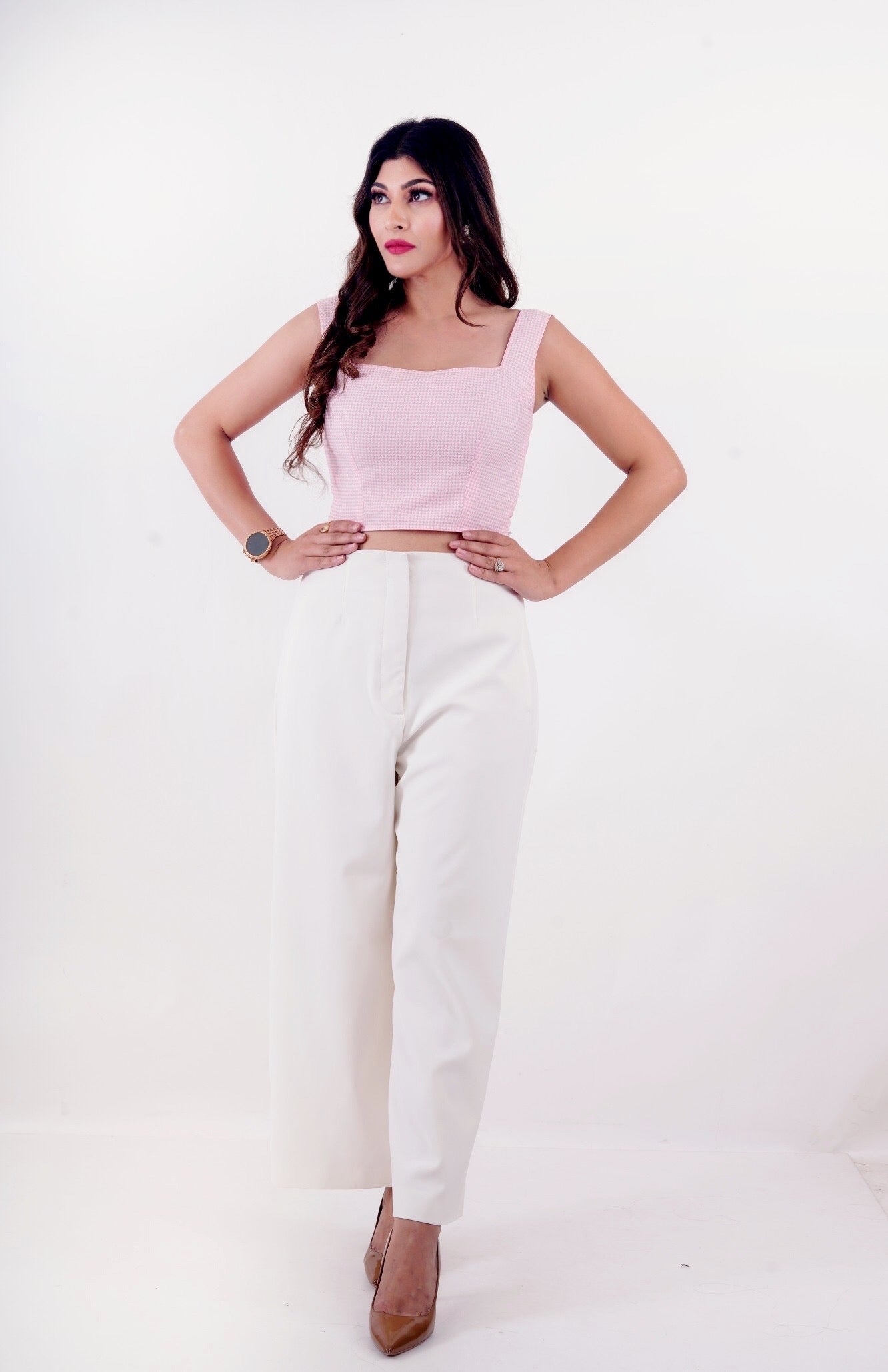 Houndstooth Bang On Crop Top